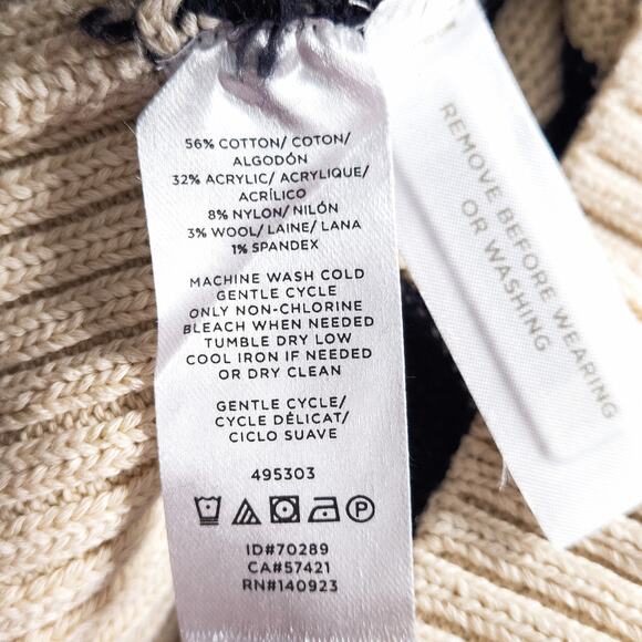 Lou & Gray Long Sleeve Sweater Small Minimal Preppy Knit Striped Pullover - Picture 5 of 6